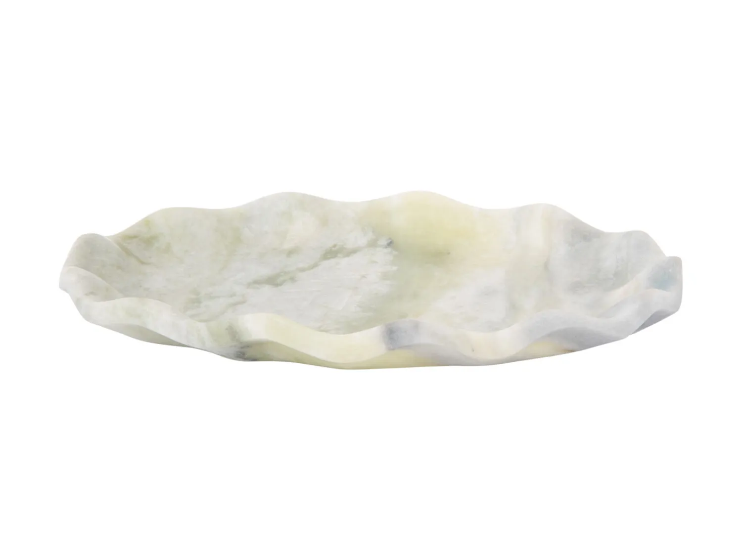 - Tray Waved oval small marble himalayan green*Present time Online