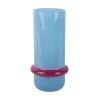 - Vase Animado Anillo large soft blue w. bright pink^Present time Hot
