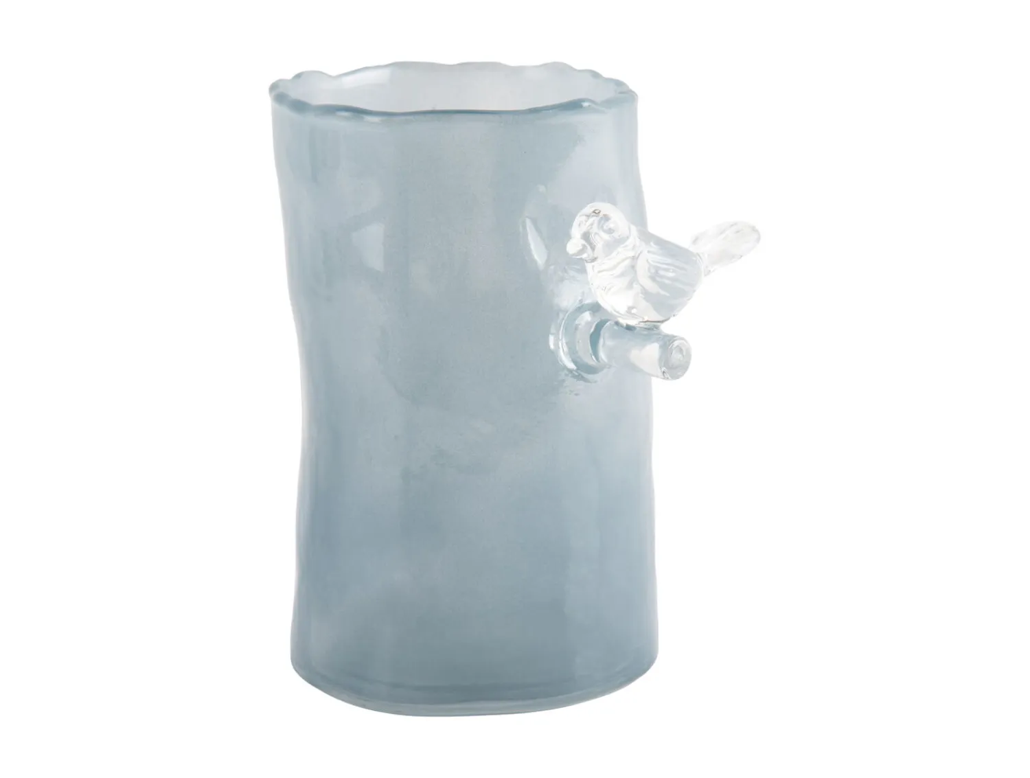 - Vase Bird On Branch small misty blue*Present time New