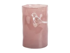 - Vase Bird On Branch small soft pink^Present time Hot