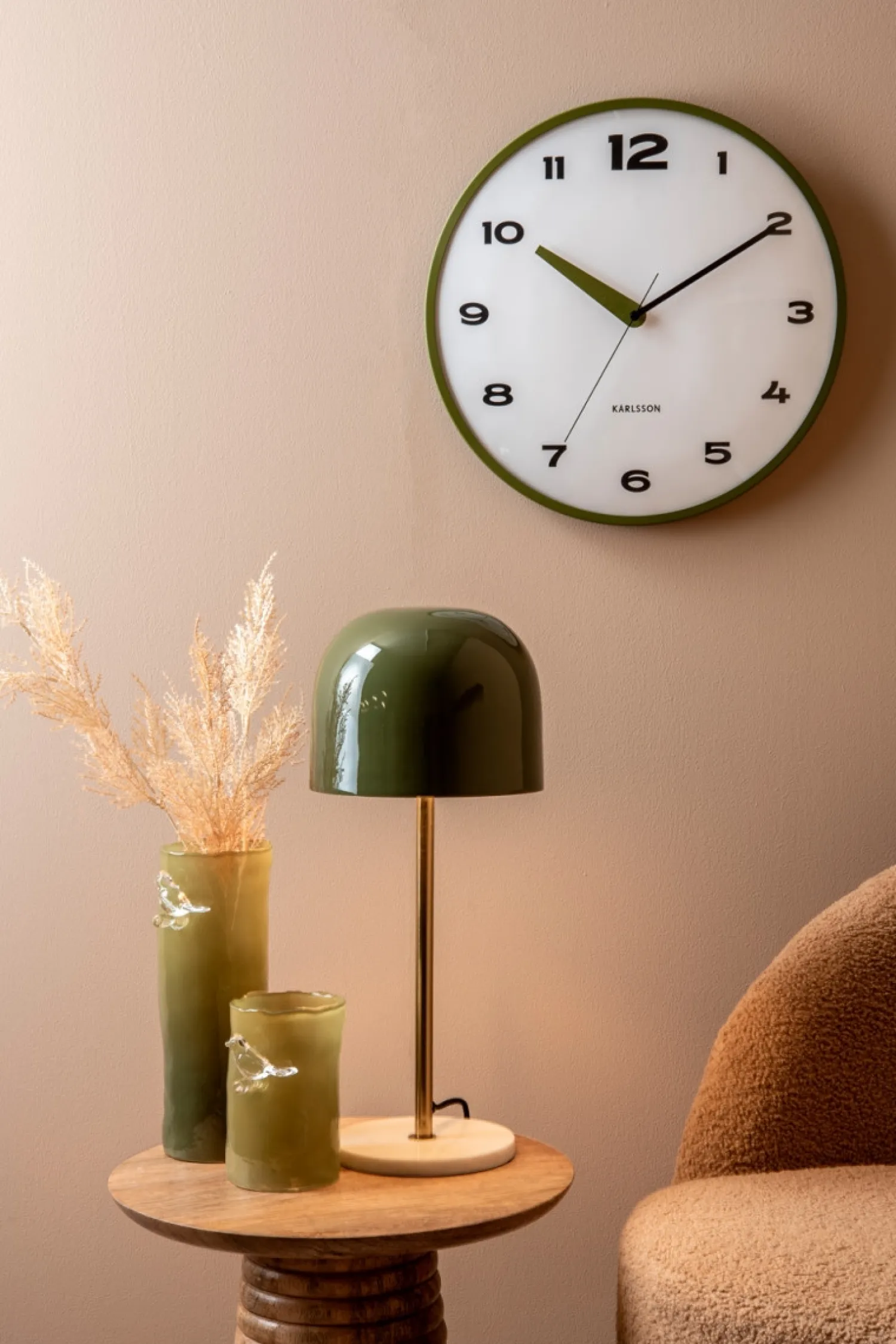 - Vase Bird On Branch large army green*Present time Sale