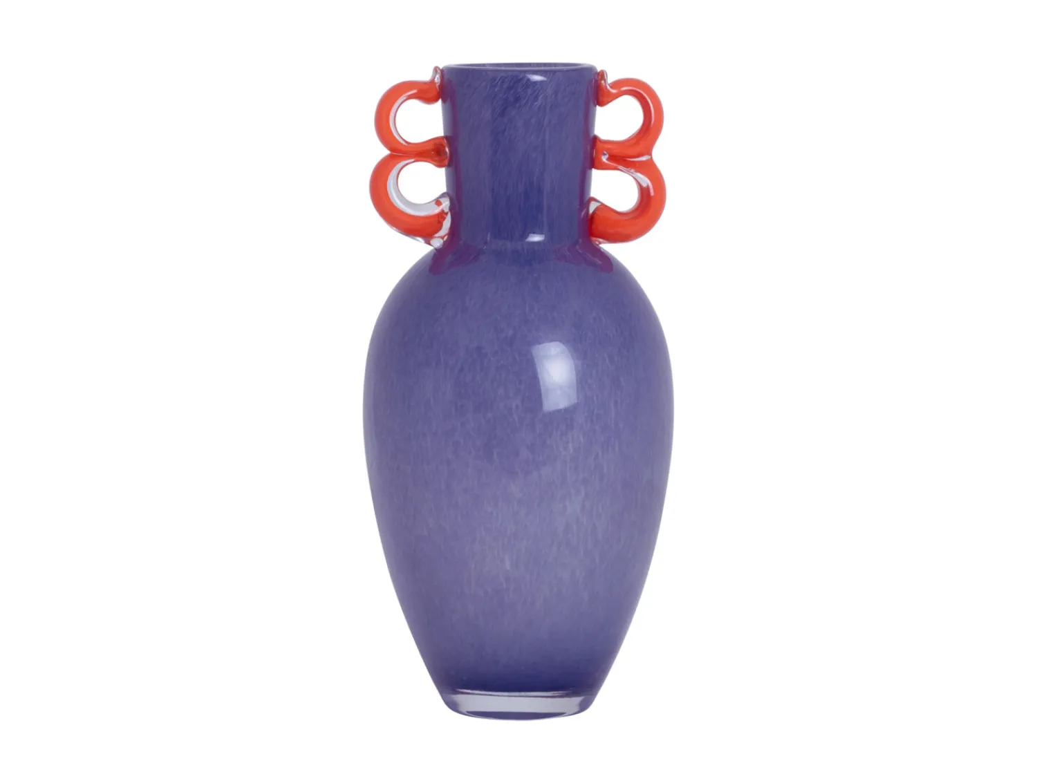 - Vase Fiesta glass large bright purple, orange handles*Present time