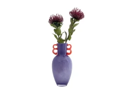 - Vase Fiesta glass large bright purple, orange handles*Present time