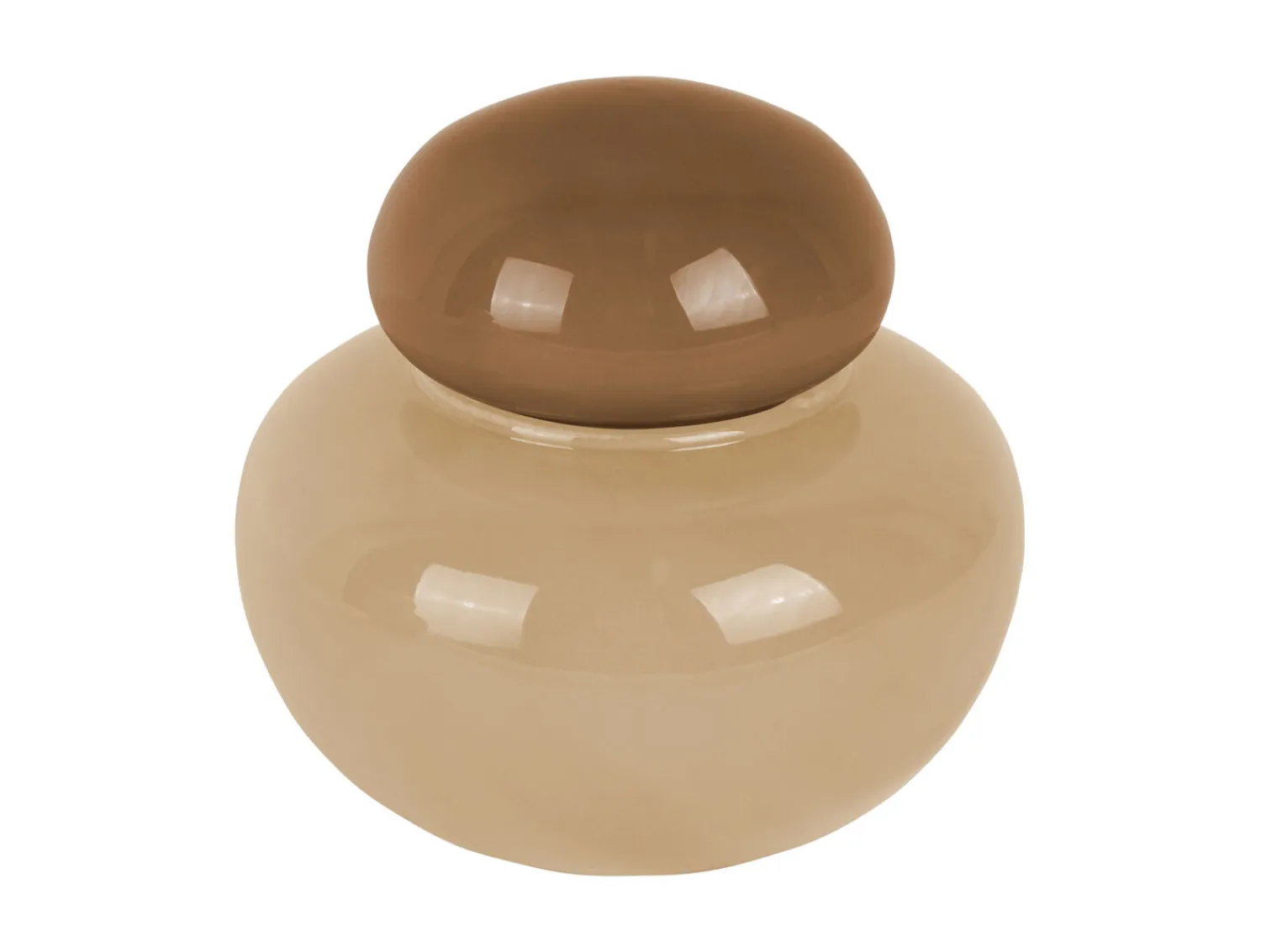 - Vase Nuevo Dulce small soft brown w. dark brown lid^Present time Best