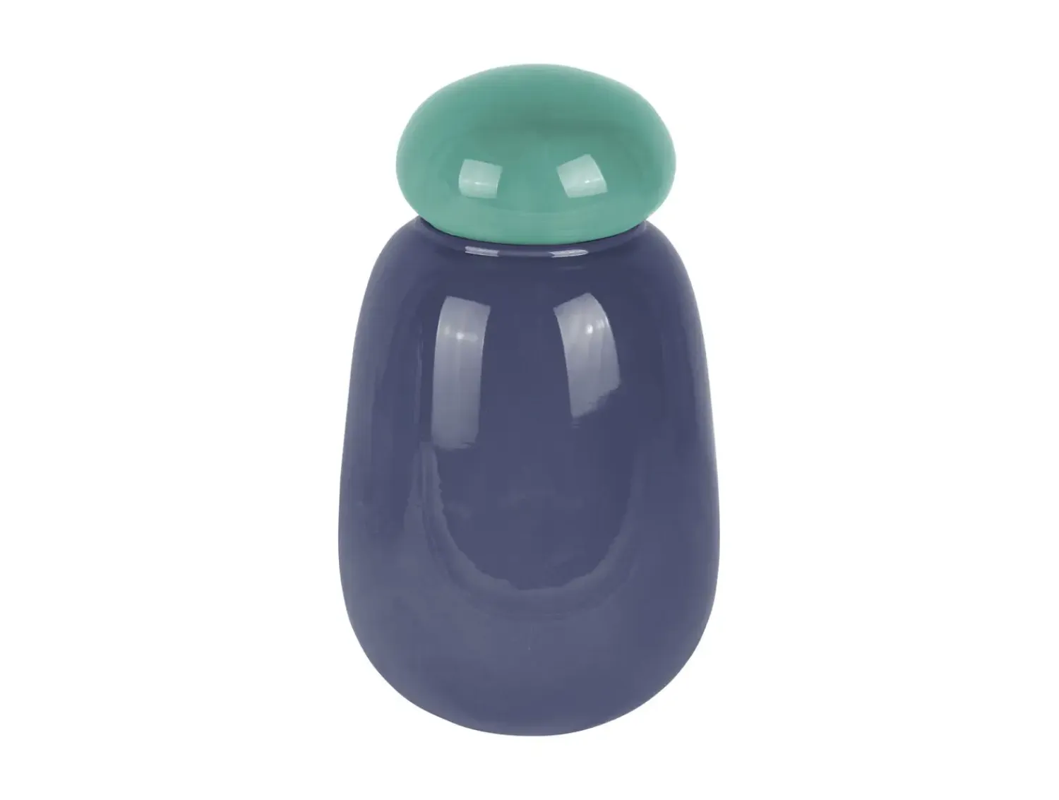 - Vase Nuevo Dulce dark blue w. soft blue lid*Present time Outlet