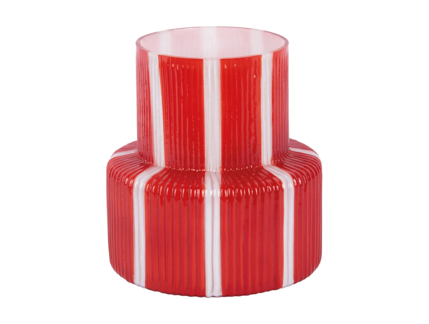 - Vase Rayado Retro wide bright scarlet red^Present time Clearance