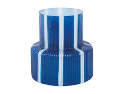 - Vase Rayado Retro wide cobalt blue^Present time Clearance
