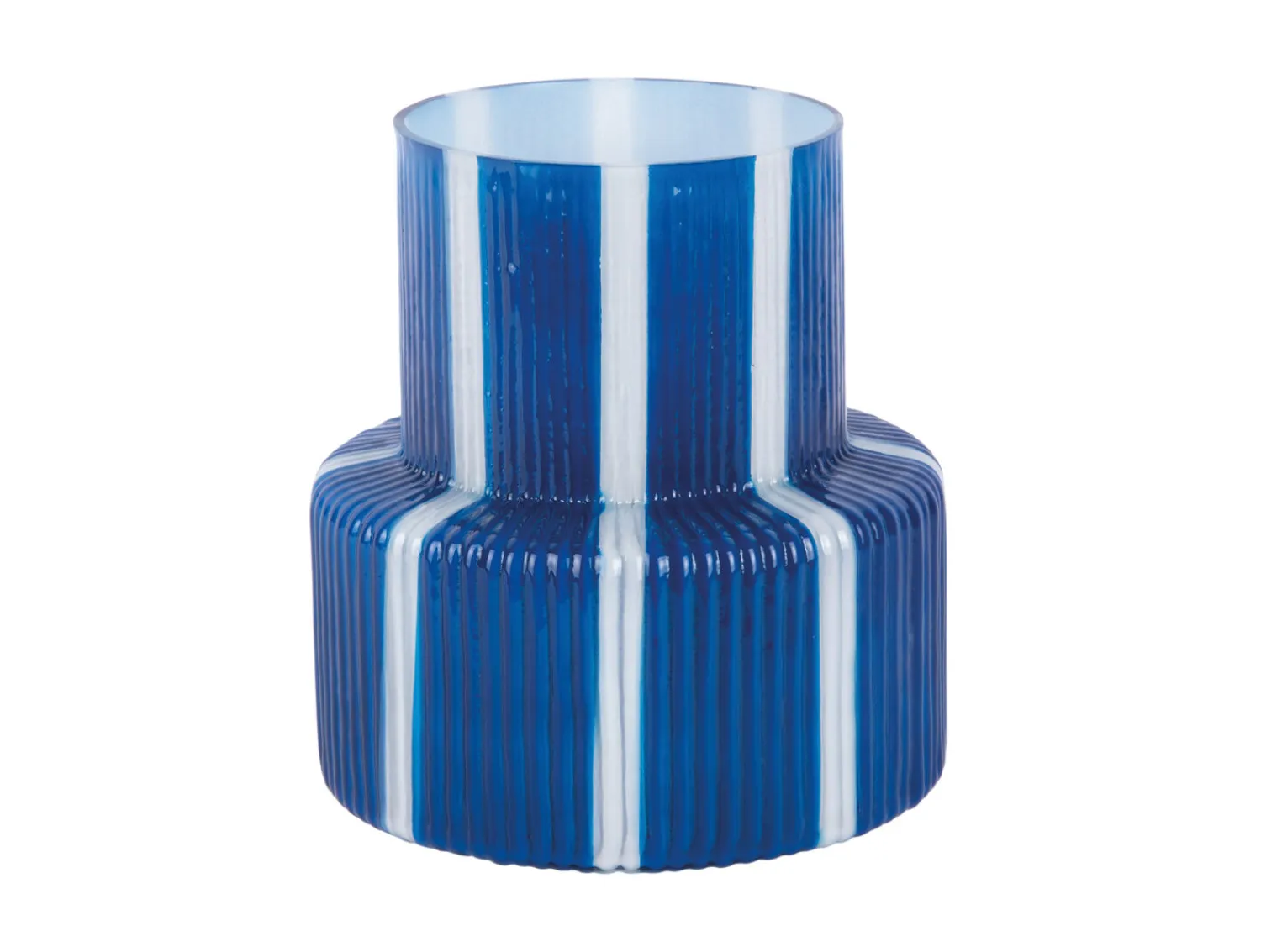 - Vase Rayado Retro wide cobalt blue^Present time Clearance