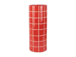 - Vase Retro Tiles round large bright scarlet red*Present time Outlet