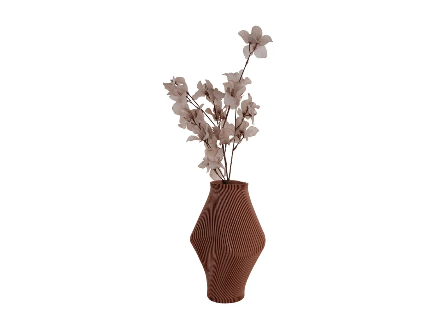 - Vase Twisted Rib large warm brown*Present time Discount