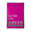 - Wall art La Vie Est Belle canvas medium dark pink, silver foil^Present time Outlet
