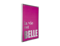 - Wall art La Vie Est Belle canvas medium dark pink, silver foil^Present time Outlet