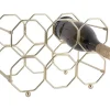 - Wine rack Honeycomb foldable iron gold^Present time Clearance