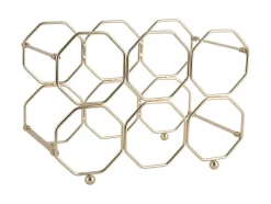 - Wine rack Honeycomb foldable iron gold^Present time Clearance