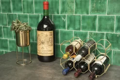 - Wine rack Honeycomb foldable iron gold^Present time Clearance