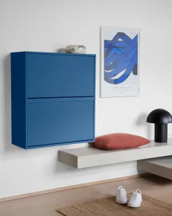 - Skobox - Væghængt - Cobolt Blue*ReCollector Discount