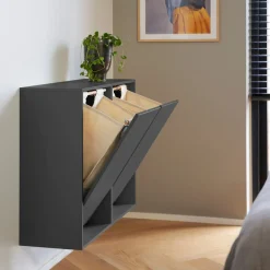 - Vasketøjskurv, Sort, Black Raven, bæredygtig^ReCollector New