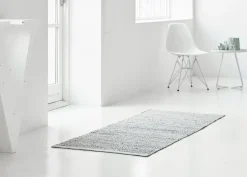 Rug Solid - Tæppe m. læder, light grey - 60x90 cm* Outlet