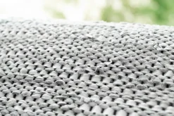 Rug Solid - Tæppe m. læder, light grey - 60x90 cm* Outlet