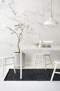 Rug Solid - Tæppe m. læder, sort - 65x135 cm* Best