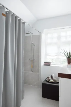 - Badeforhæng - Orlando - Lysegrå - 150x200 cm^Skriver Collection Online