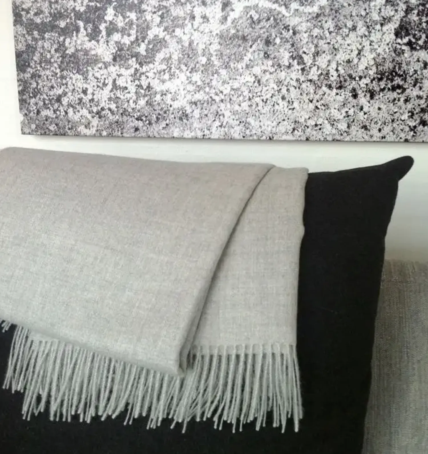 - Plaid - Baby Alpaca - lysegrå - 130x200 cm*Skriver Collection New