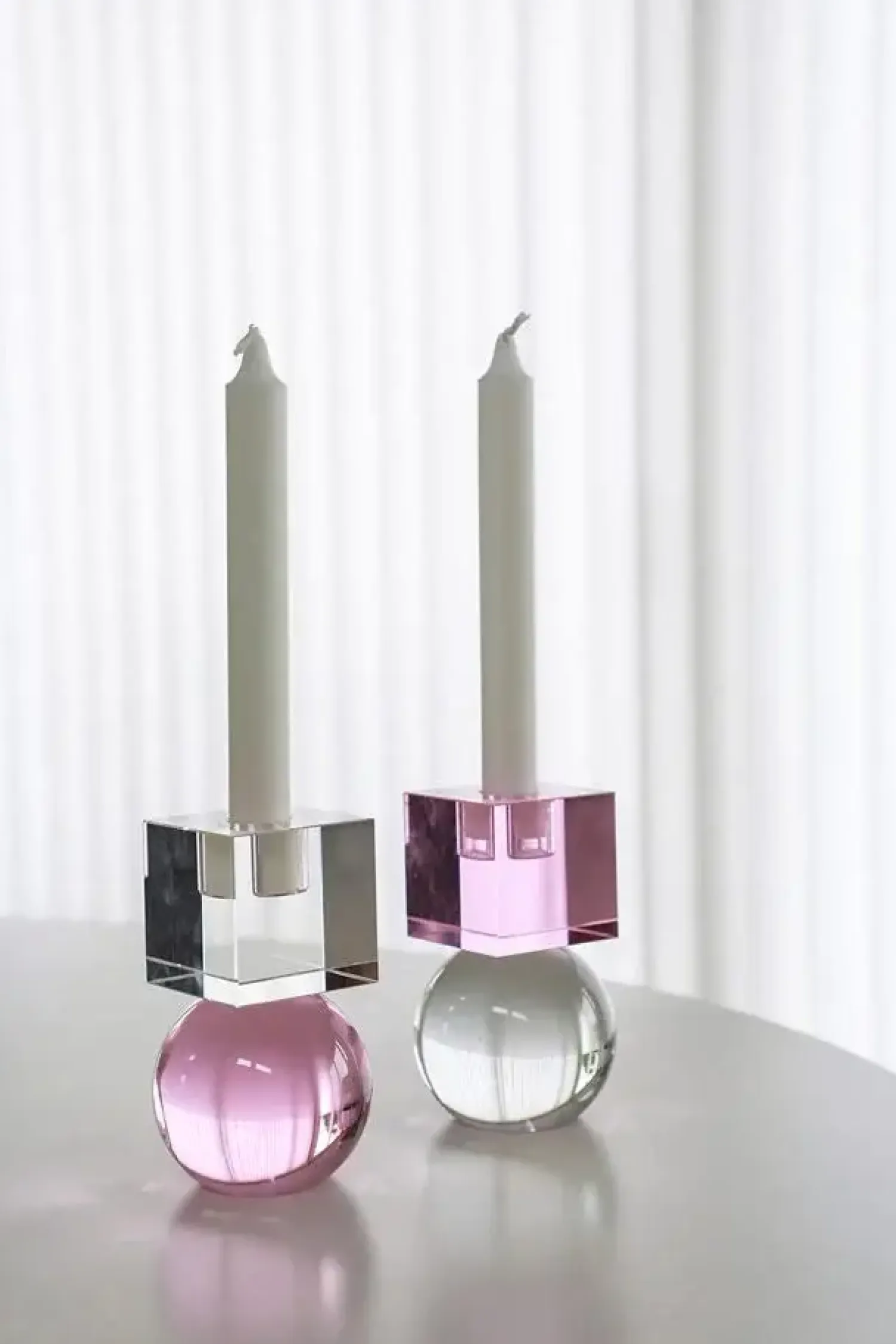 - Lysestage - Couple - Pink/Klar*Specktrum Hot