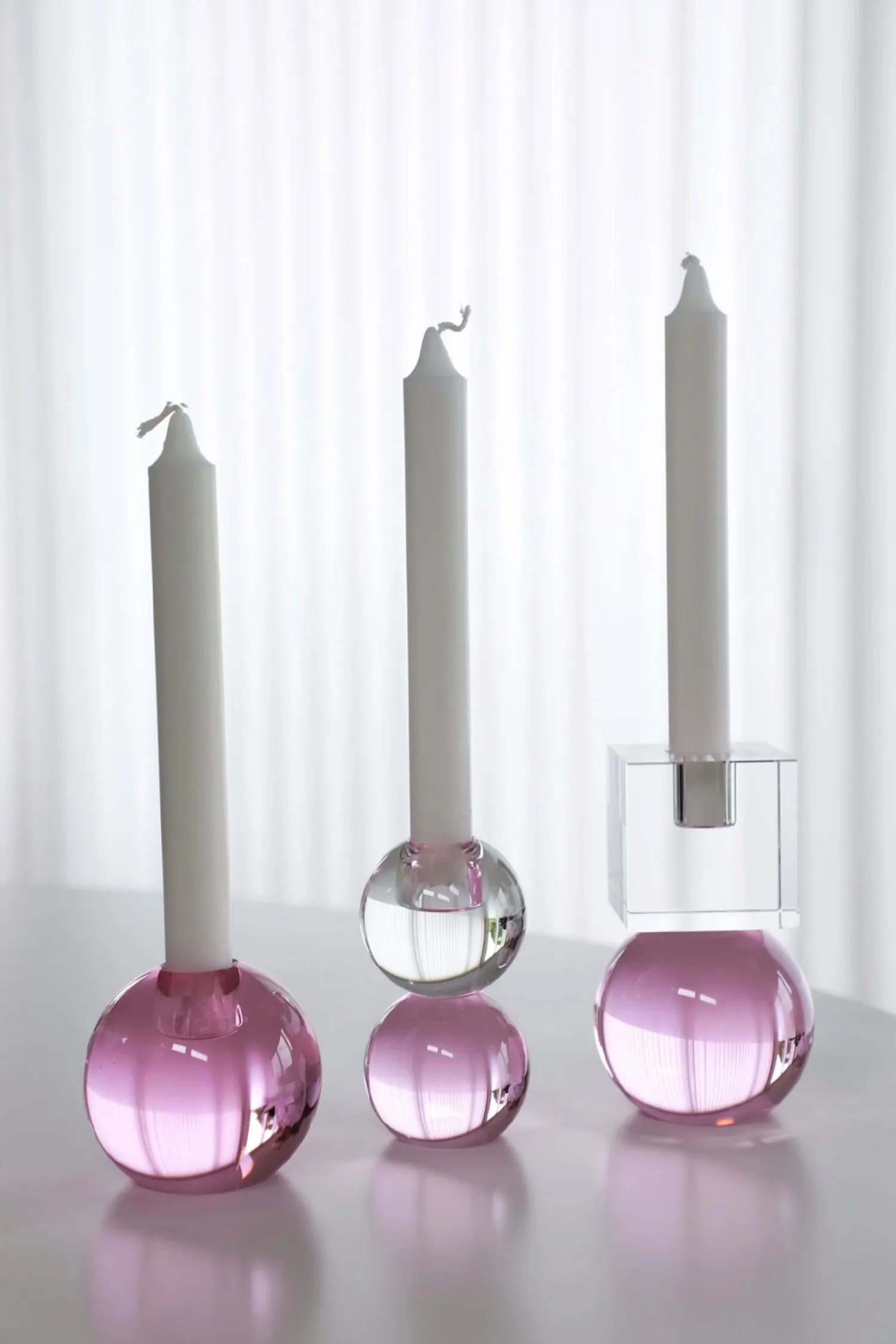 - Lysestage - Couple - Pink/Klar*Specktrum Hot