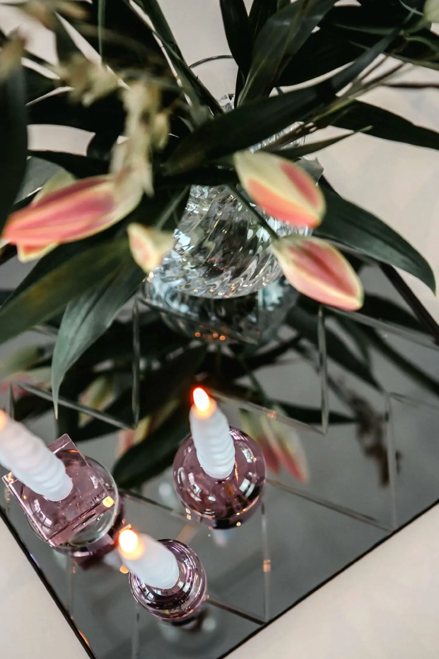 - Lysestage - Couple - Pink/Klar*Specktrum Hot