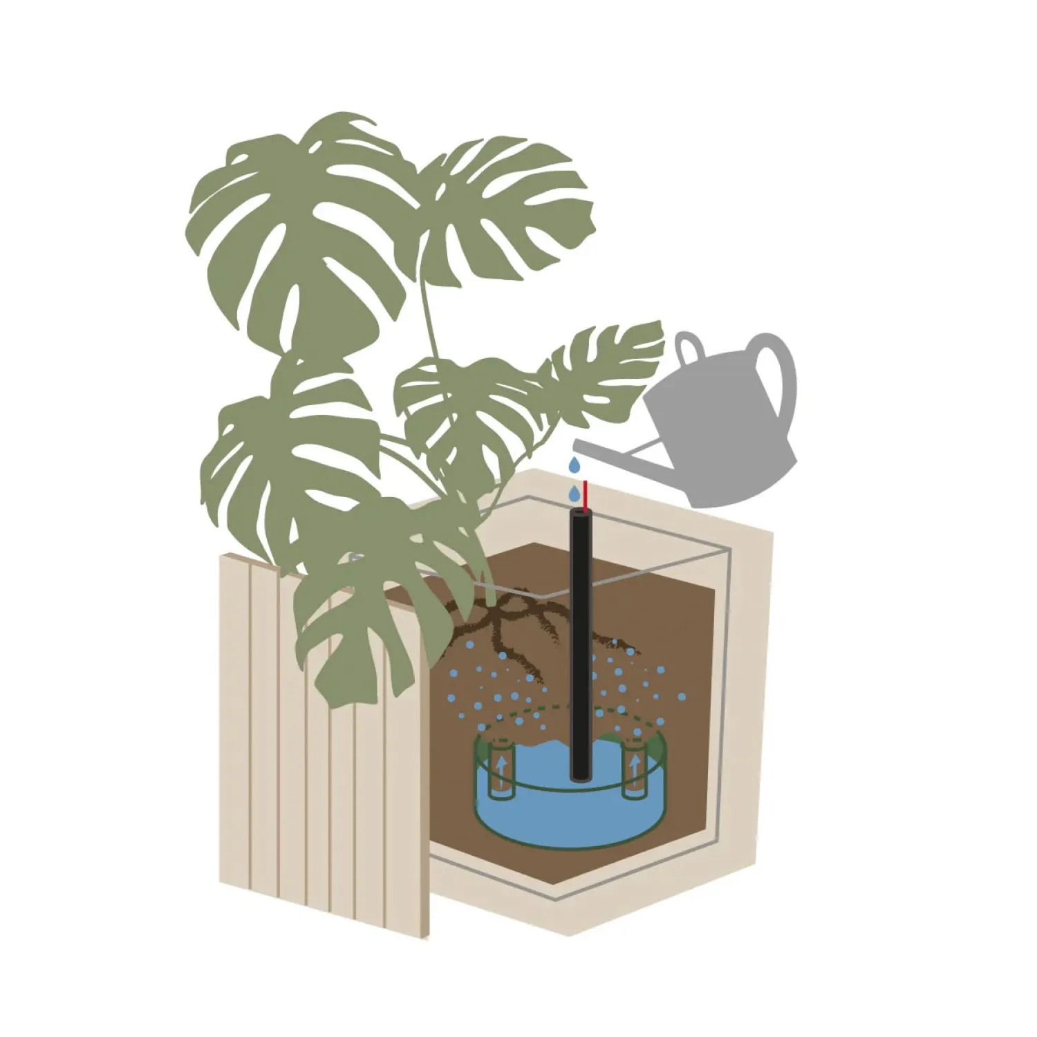 - Plantekasse - Unfold SQUARE TALL - Sort - 47 x 52 x 70cm^Squarely Copenhagen Clearance