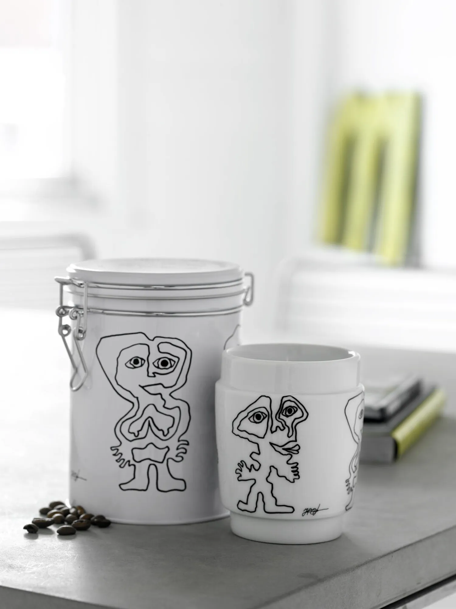 - KUNSTKOP NR 4 PORCELÆN SORT/HVID^Steel Function New