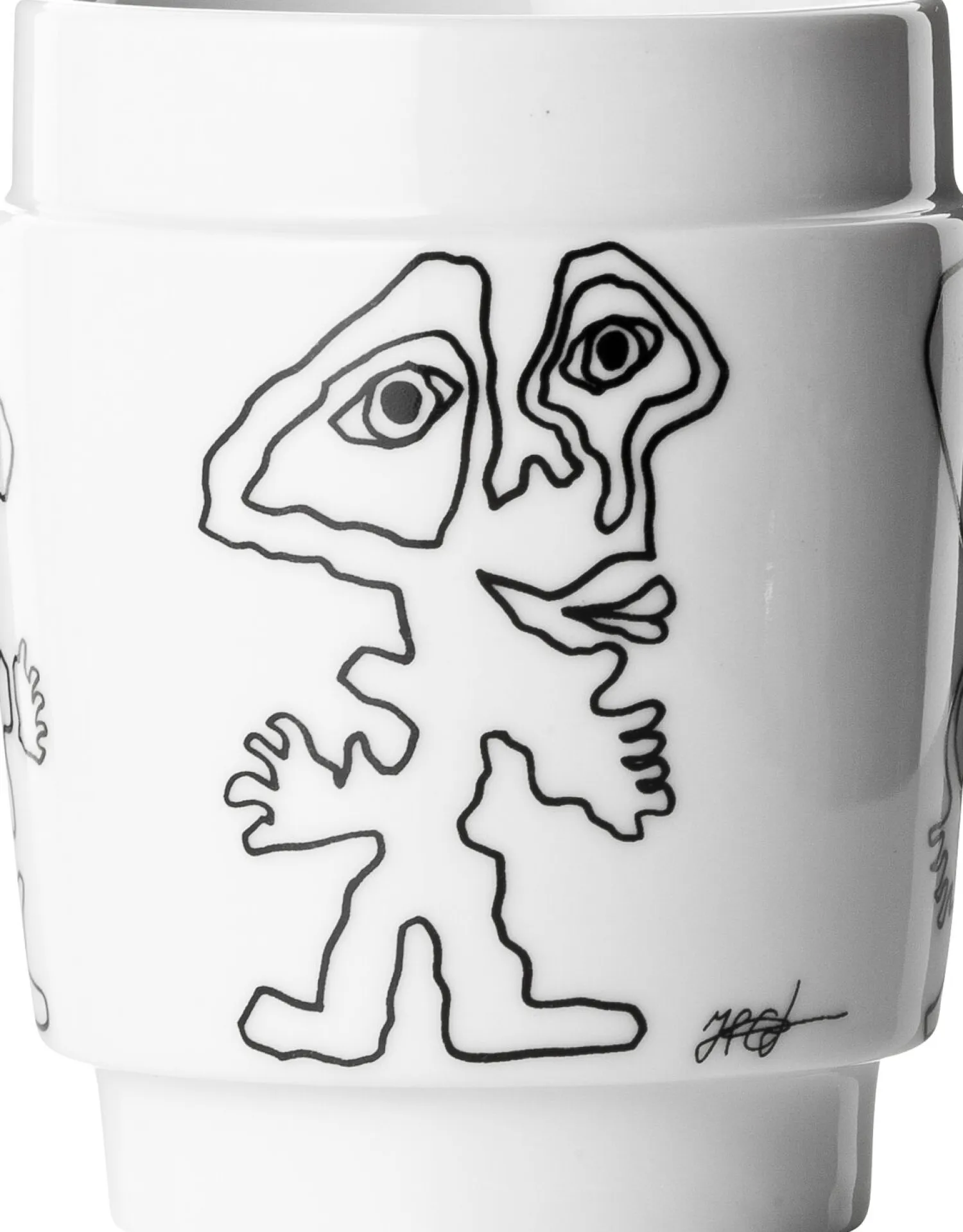 - KUNSTKOP NR 4 PORCELÆN SORT/HVID^Steel Function New