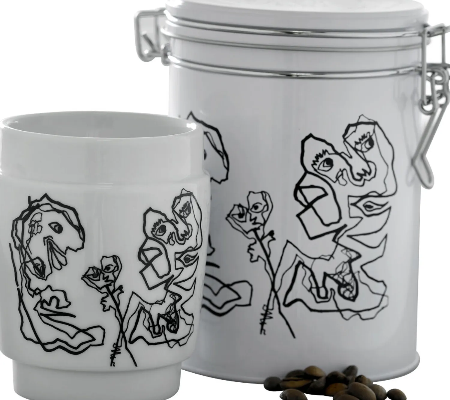 - KUNSTKOP NR 1 PORCELÆN SORT/HVID*Steel Function Best