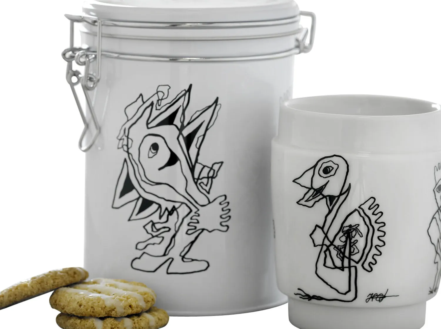 - KUNSTKOP NR 1 PORCELÆN SORT/HVID*Steel Function Best