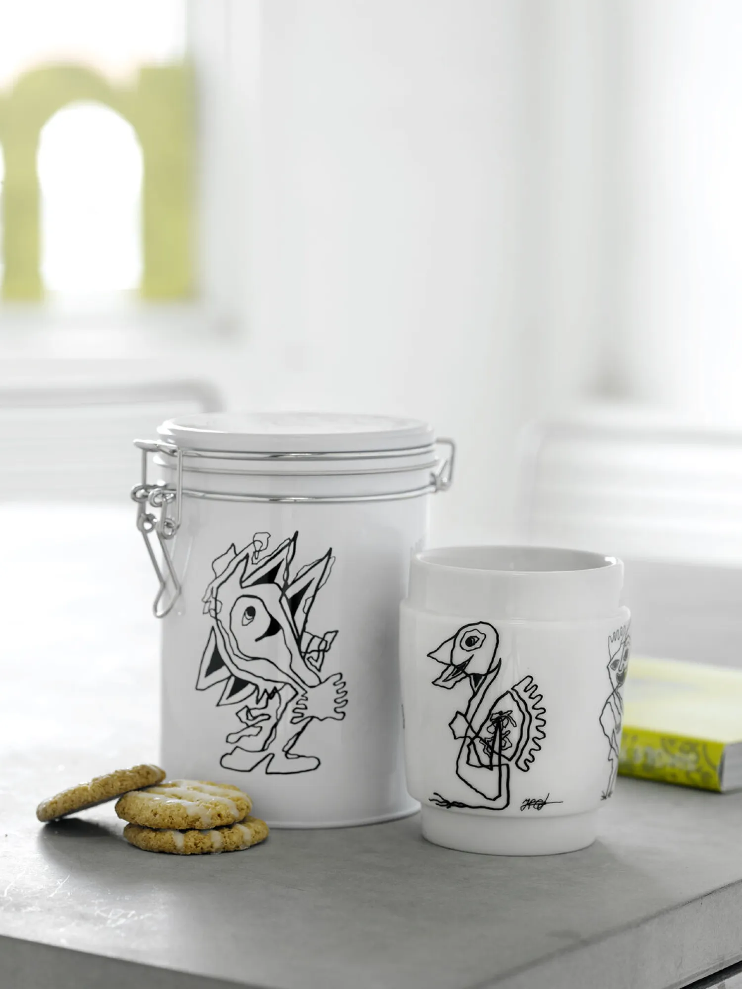 - KUNSTKOP NR 1 PORCELÆN SORT/HVID*Steel Function Best