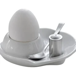 Steel-Function - Æggebægre med ske og salt shaker - sæt med 4 stk.*Steel Function Online