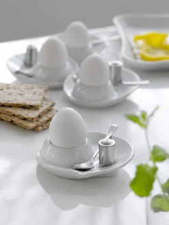 Steel-Function - Æggebægre med ske og salt shaker - sæt med 4 stk.*Steel Function Online