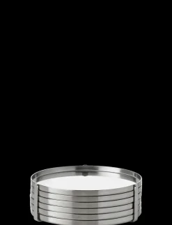 - Arne Jacobsen stål glasbakke - 6 stk - Ø 8,5 cm^Stelton Outlet