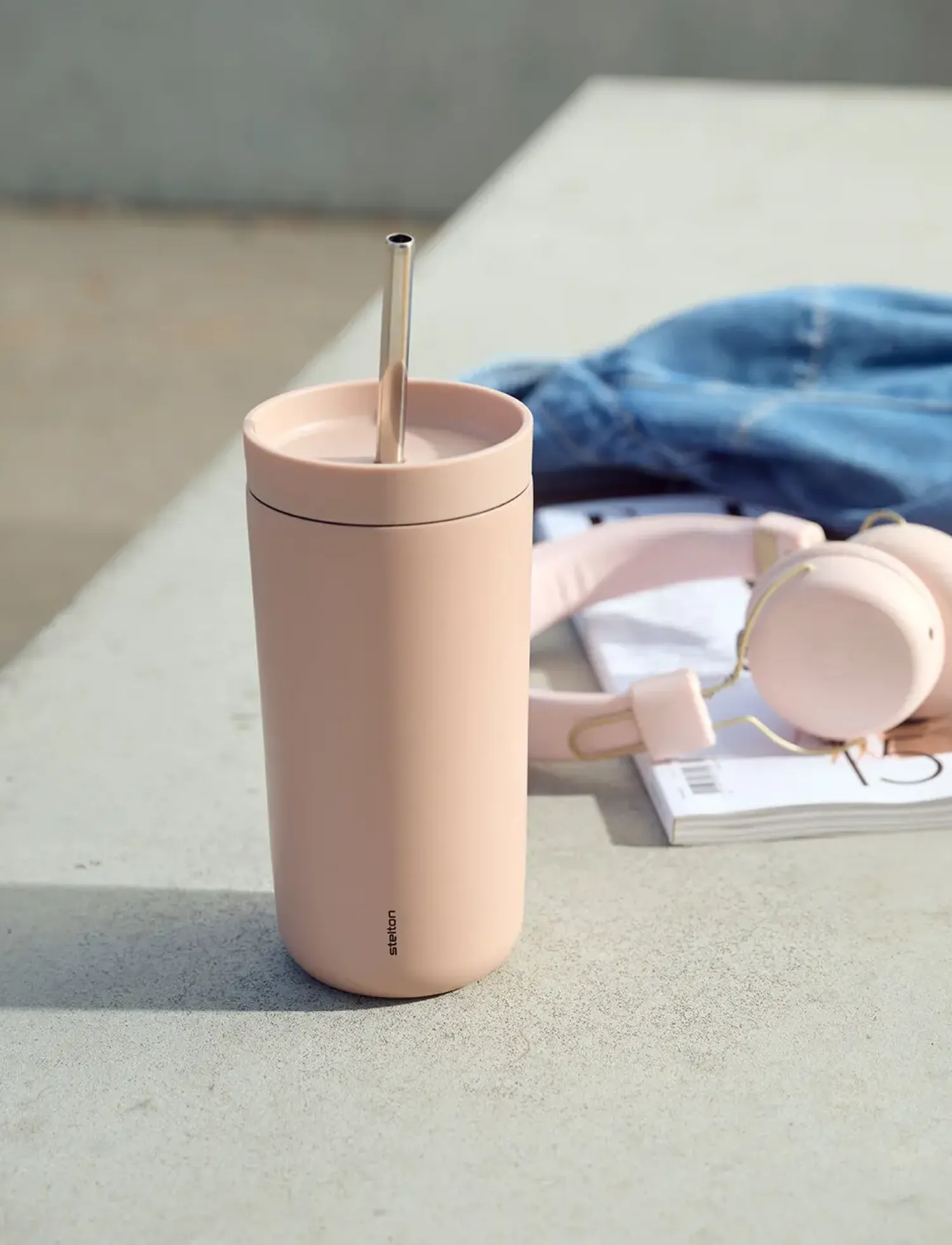 - To Go Sip termokop med sugerør 0.4 l. heather*Stelton Hot