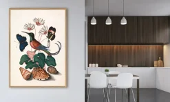 - Plakat 50x70 cm - Hummingbird, Butterflies & Flowers - Papir*The Dybdahl Hot