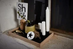 bakke m. lysestager - Candletray - Eg og stål/Sort*The Oak Men Online