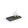 bakke m. lysestager - Candletray - Sort olieret eg og messing^The Oak Men Outlet