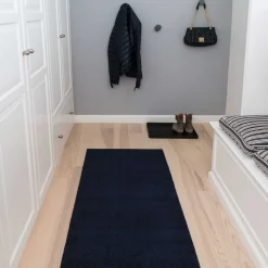 - Løber/Smudsmåtte - Ensfarvet - Mørkeblå - 67x200 cm*Tica Copenhagen Online