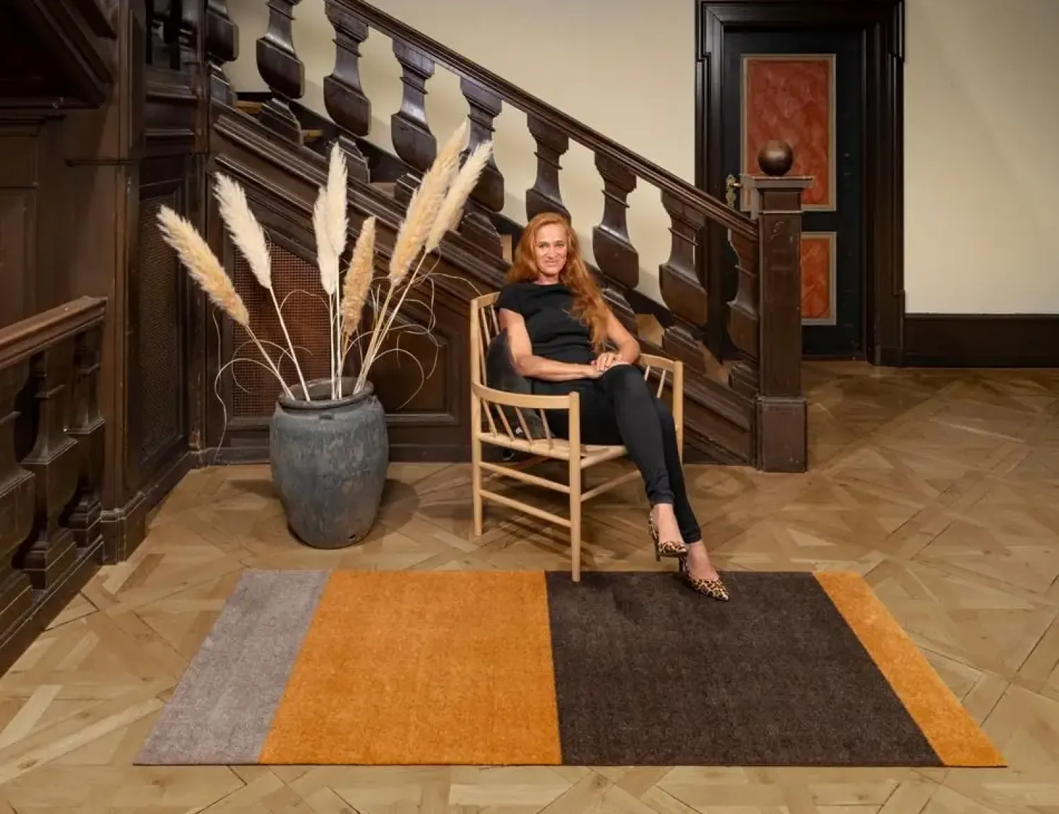 - Smudsmåtte - Stripes Horizon - Dijon/Brun/Sand - 40x60 cm*Tica Copenhagen Outlet