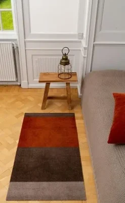 - Smudsmåtte - Stripes Horizon - Sand/Brun/Terracota - 90x130 cm*Tica Copenhagen Clearance