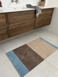 - Smudsmåtte - Stripes Horizon - Lyseblå/Ivory/Sand - 67x120 cm*Tica Copenhagen Online