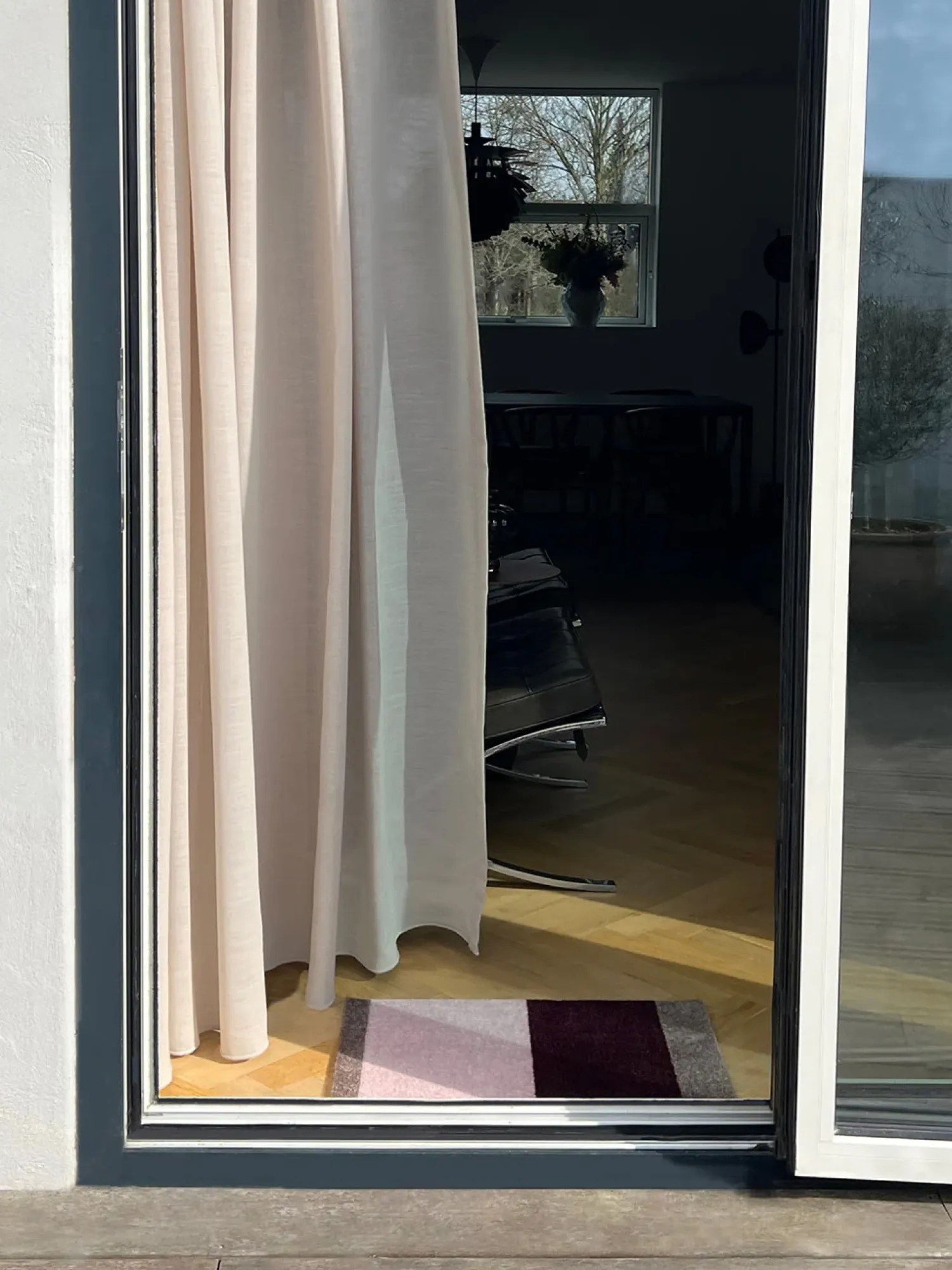 - Smudsmåtte - Stripes Horizon - Bordeaux/Rose/Sand - 40x60 cm*Tica Copenhagen Hot