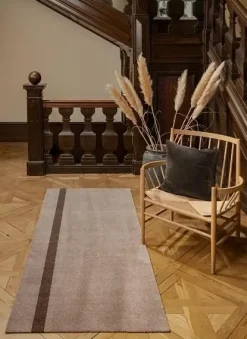 - Smudsmåtte - Stripes Vertical - Brun/Sand - 90x200 cm*Tica Copenhagen New