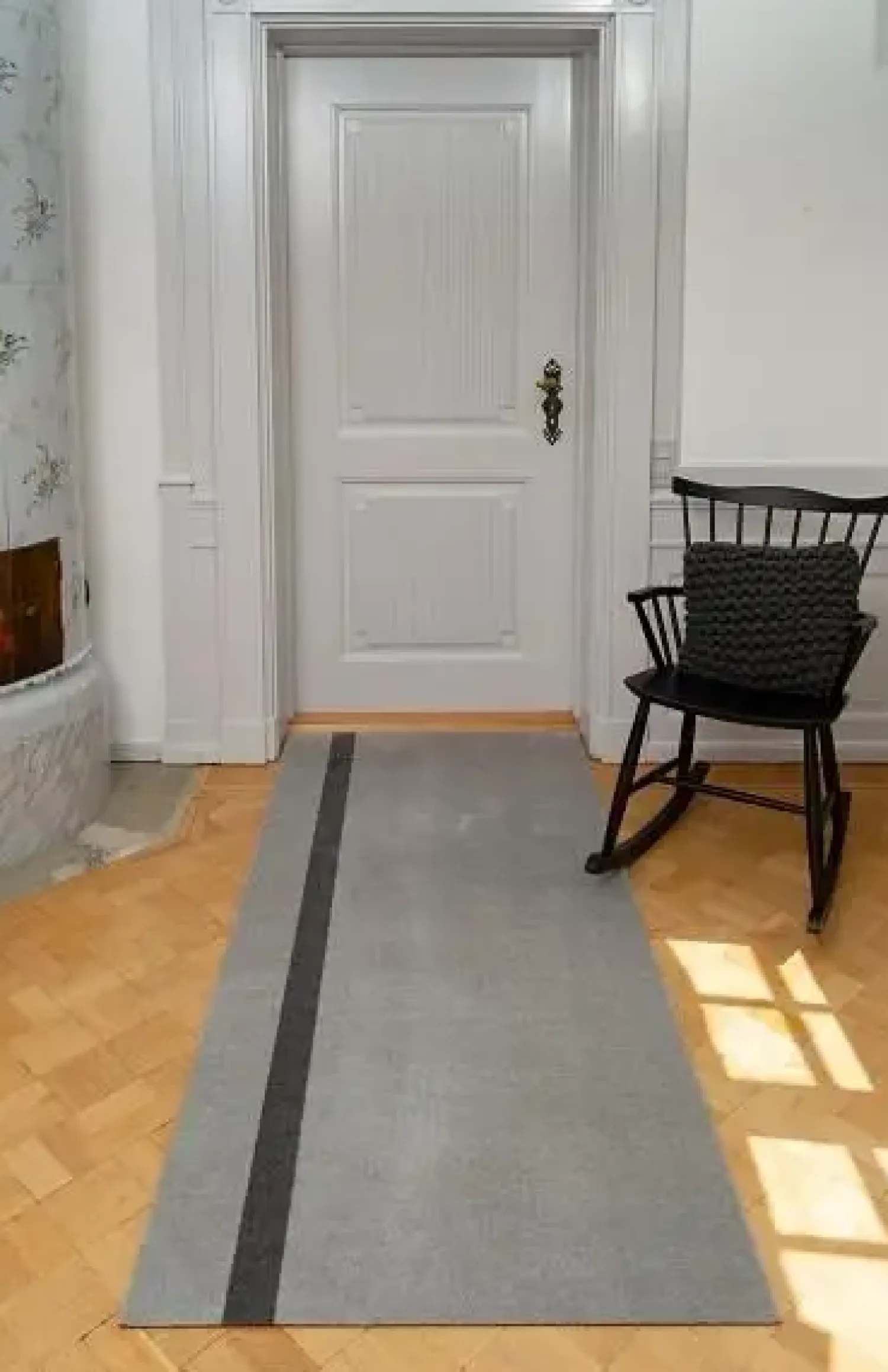 - Smudsmåtte - Stripes Vertical - Steelgrey/Lysegrå - 90x200 cm^Tica Copenhagen Hot