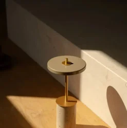 - Bordlampe - Asteria Move Mini - Clay Travertine Messing*Umage